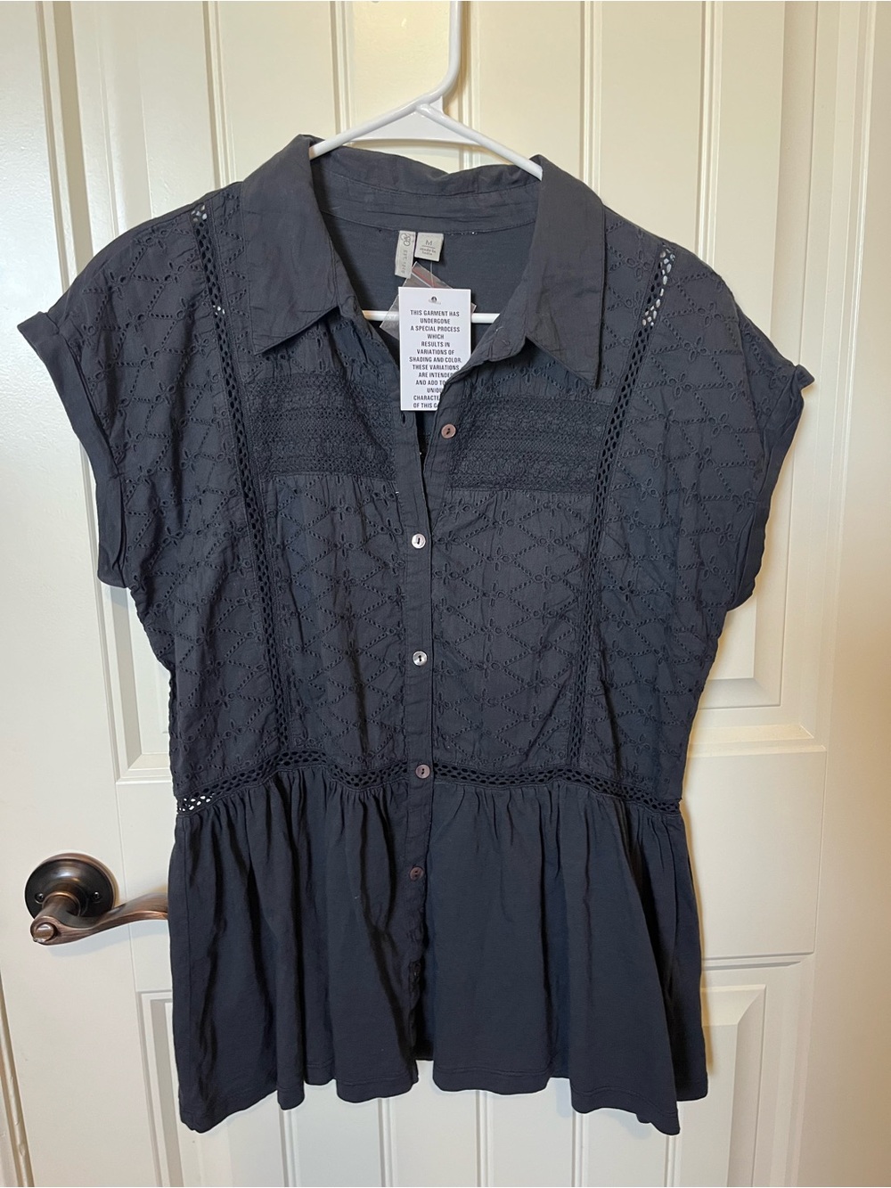 Cato Dark Charcoal Button-Front Shirt